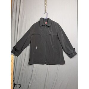 Gallery Mens Black Full Zip‎ Harrington Jacket Windbreaker Size M Solid Collared